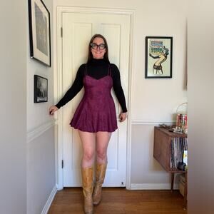 90s Vintage Victorias Secret Gold Label Purple Mini Slip Dress